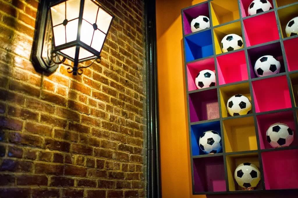 NJ Restaurants: Orale Kitchen, Jersey City, Soccer Ball Wall