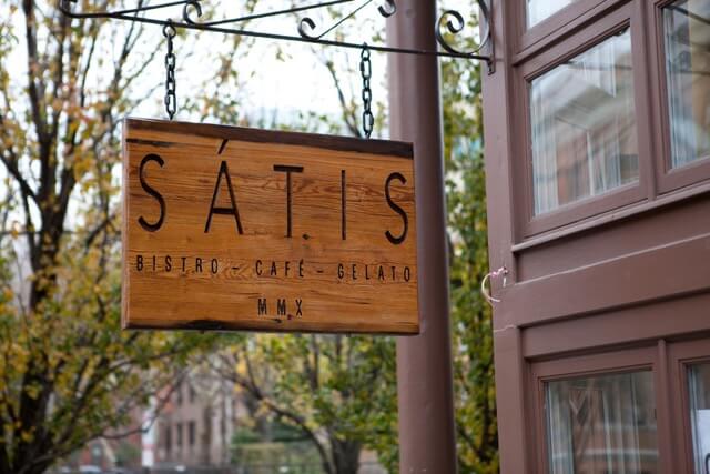 NJ Restaurants: Satis, Jersey City, Sign