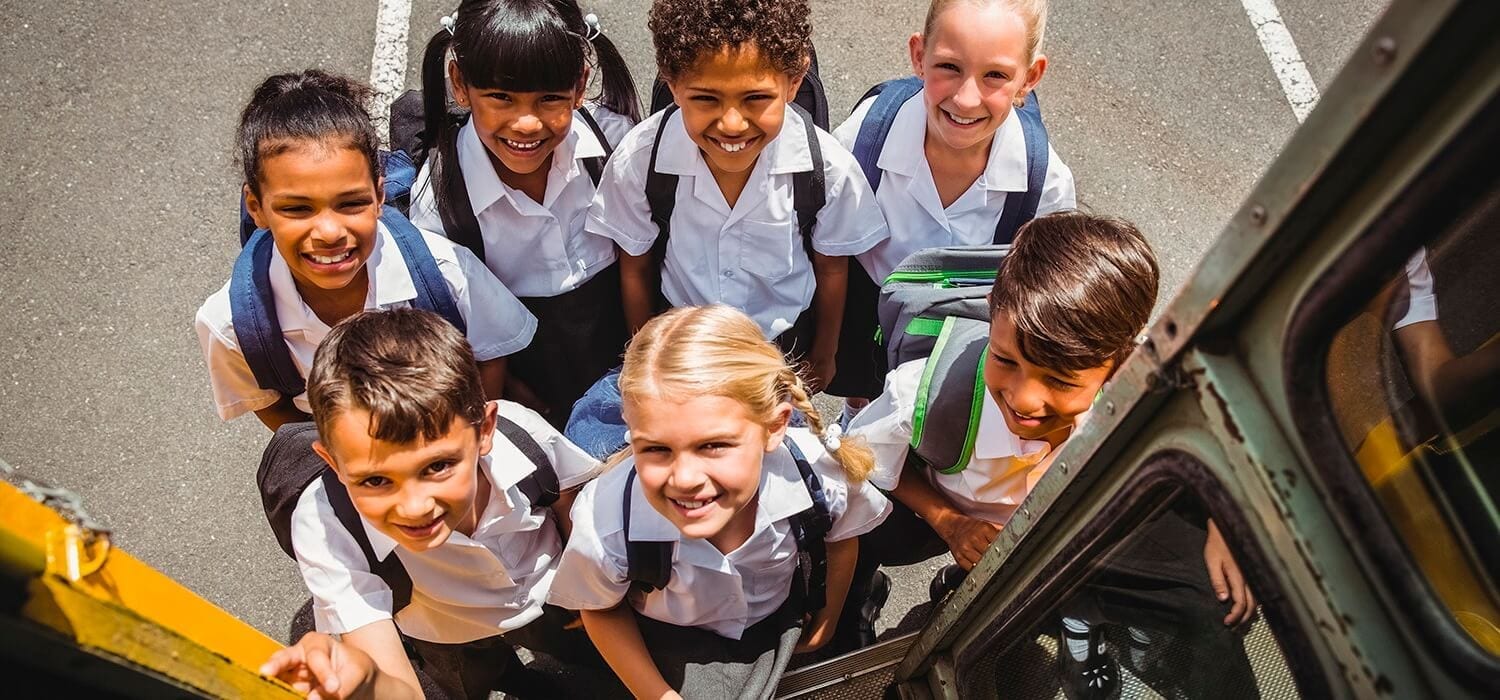 NJ Health- schoolchildren getting on bus