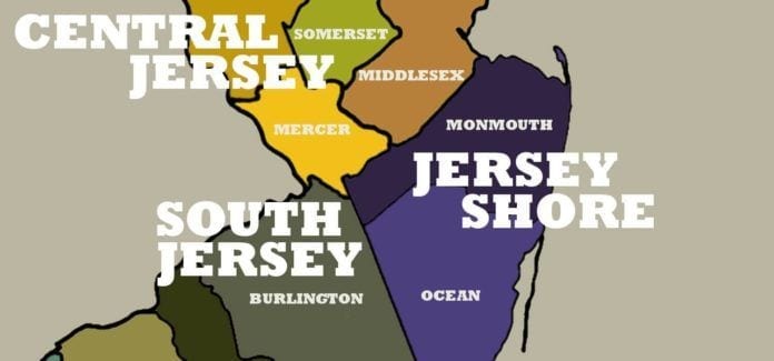NJ Regions Map: South, North, Central, Jersey Shore