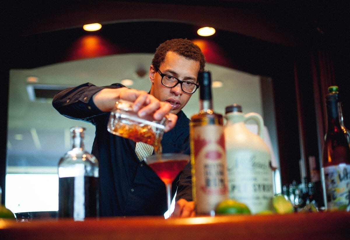 Chef's Garden Restaurant at Crystal Springs Resort. NJ - Stephen Thomas Making Cocktail