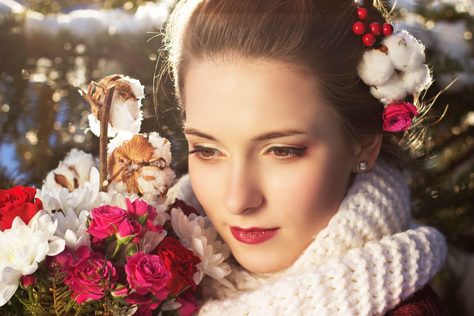 winter wedding bride