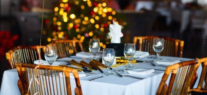 Table setting for Christmas