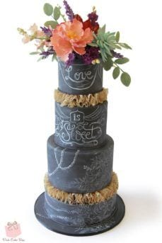 Wedding Cake with Chalkboard Frosting