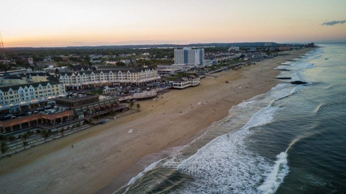 Aerial View of Pier Village Long Branch NJ Stock Photo