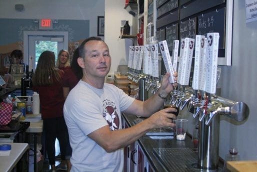 pouring beer from tap