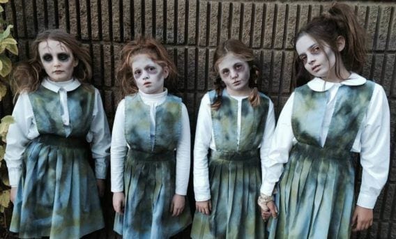 Woodbridge Ghost Walk Girls Dressed as Ghosts
