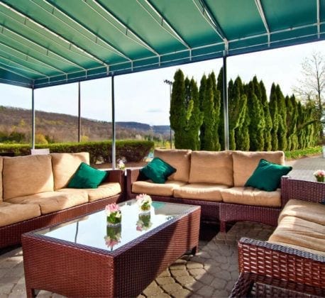Patio seating at Bear Den Grille