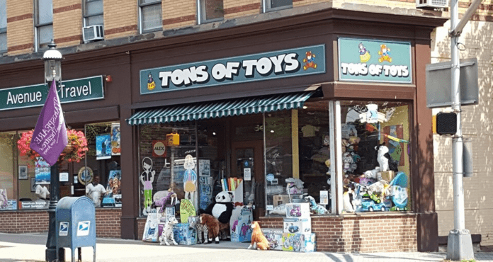 Tons of Toys Storefront, one of The Best Independent Toy Stores in New Jersey