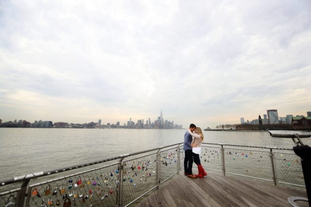 Gabelli Studio Couple in front of City Skyline