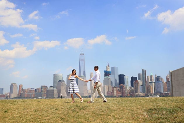 Couple walking in the park