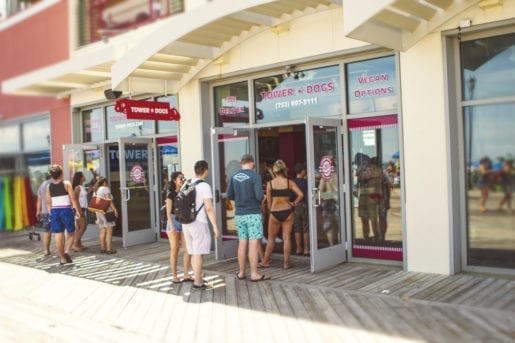 Line out the door of busy restaurant