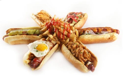 Hot Dog Display of Specialty Menu Items