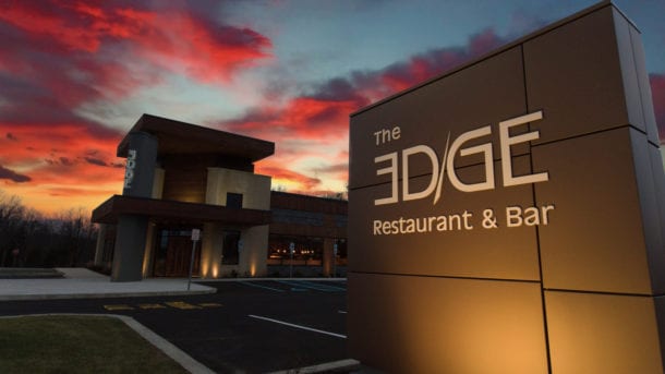 Restaurant Exterior at Sunset