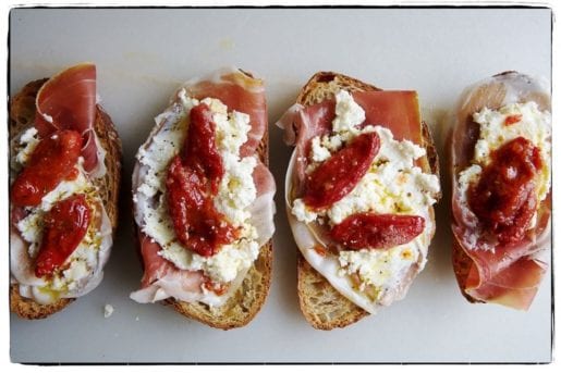 Ricotta and Prosciutto sandwich