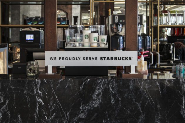 Starbucks Coffee Display in Lobby