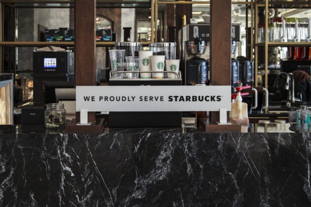 Starbucks Coffee Display in Lobby