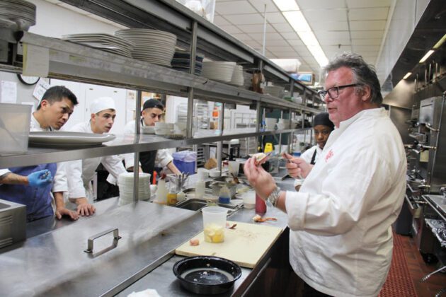 Chef Burke Teaching in Kitchen