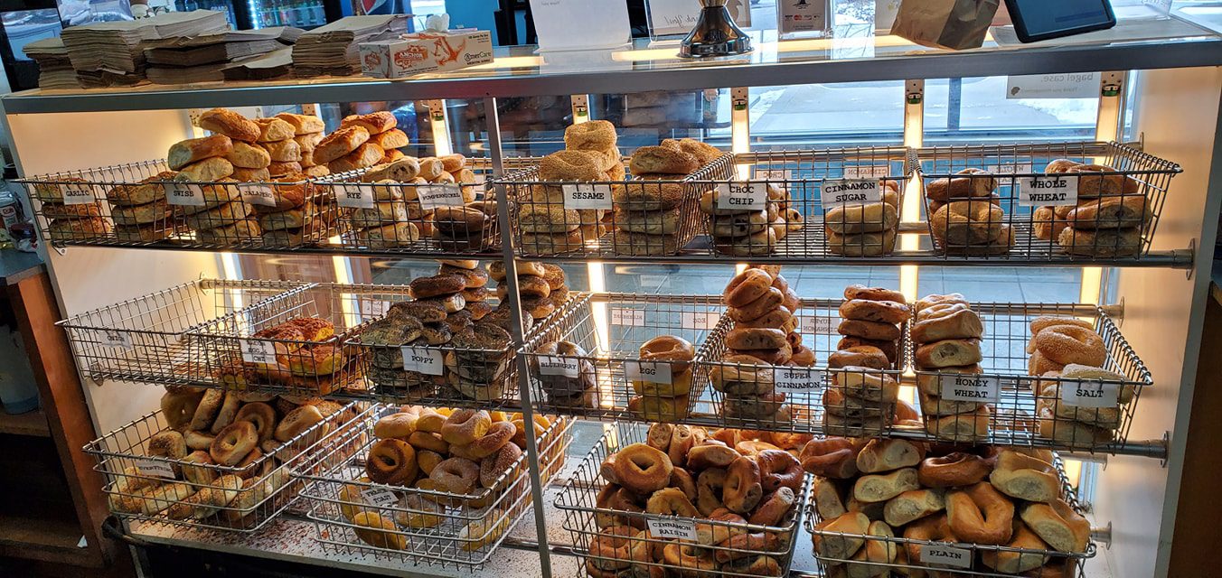 Countertop display at Sharky's Bagels