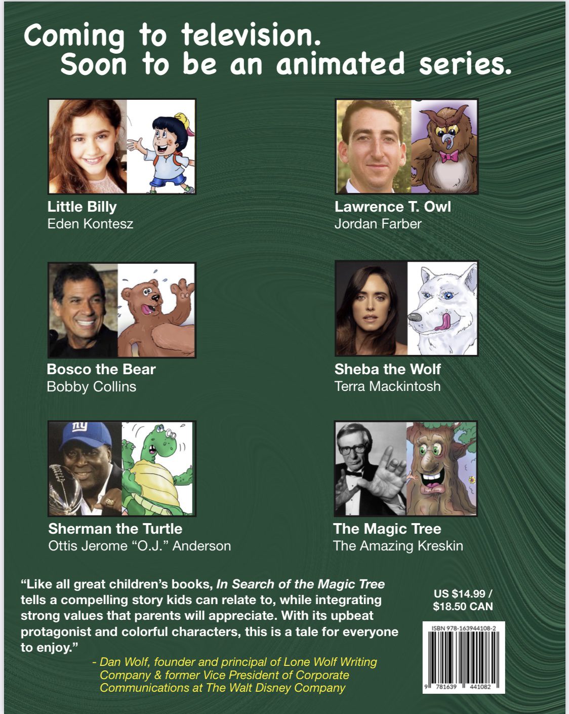 Little Billy back cover with voice cast