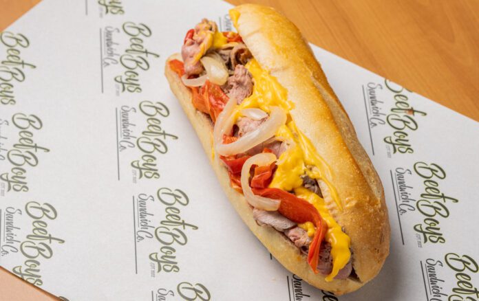 Sandwich with cheese and veggies