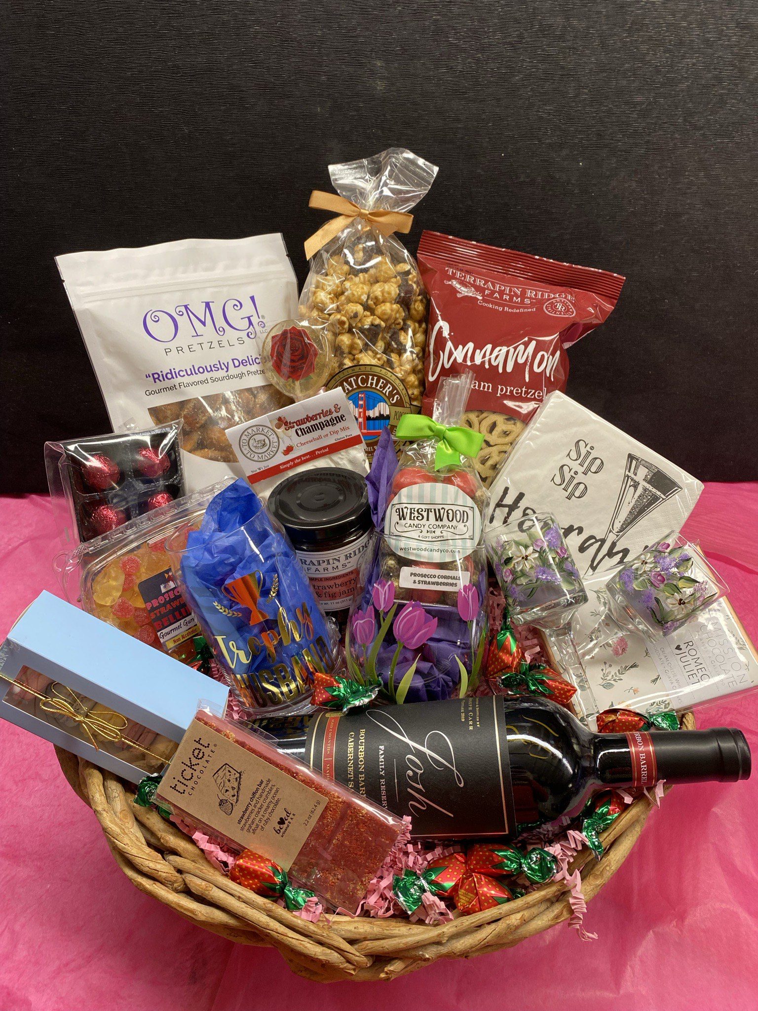 gift basket with candy