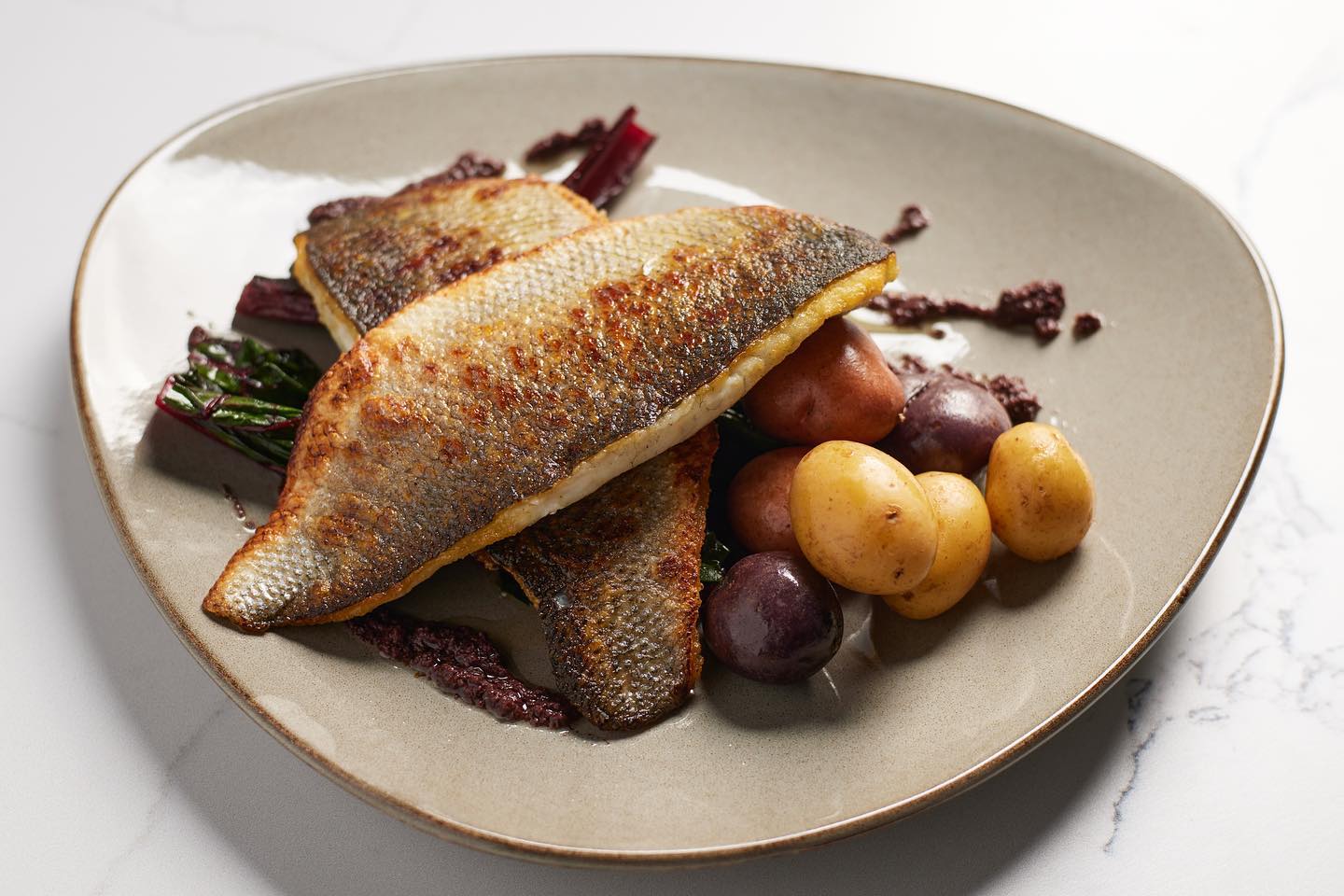Branzino on plate