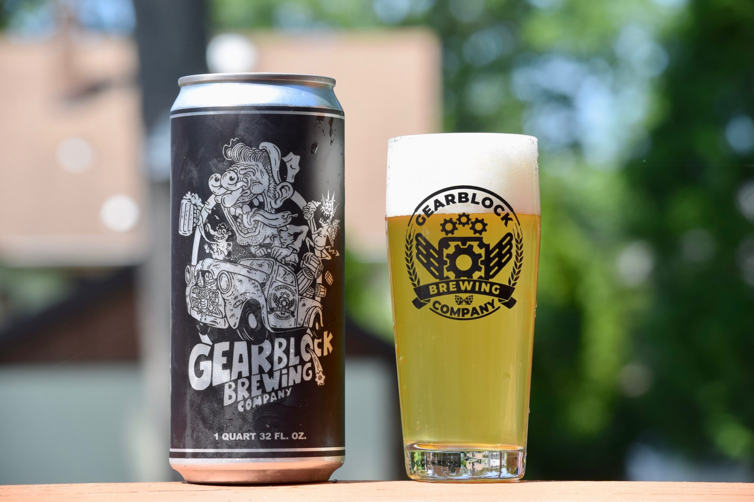 can and glass with logo