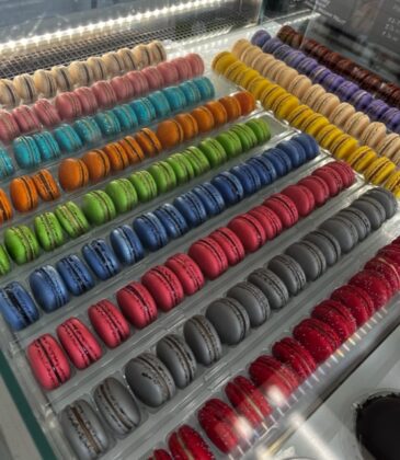 Macarons in a rainbow of colors and flavors.