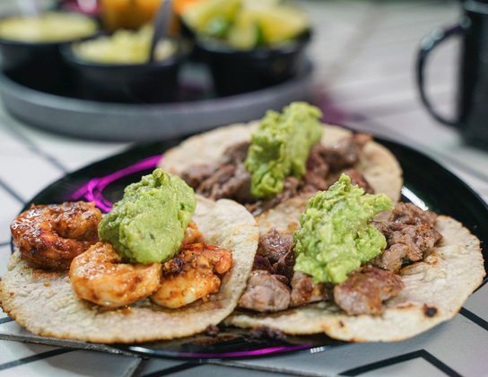 Shrimp & Steak Tacos from Folklore Artisanal Tacos
