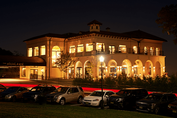 The Highlawn Venue at night