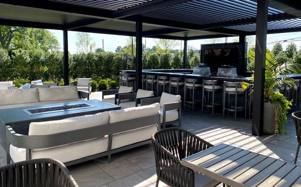 Outdoor Bar at Orchard Terrace in East Brunswick, part of Orchard Park by David Burke