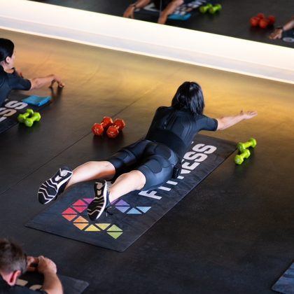 Stretching on Floormat