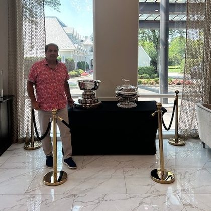 Horse Racing Trophies on Display