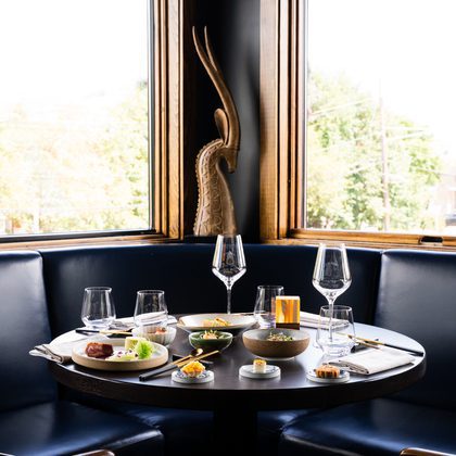 Table Setting with food and drinks