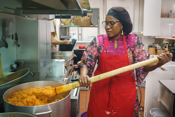 Chef Olaide making Jollof Rice