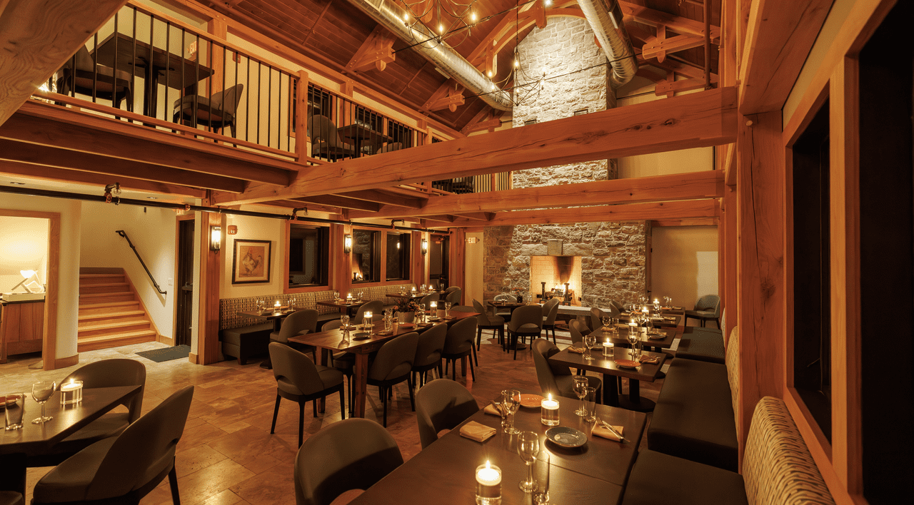 Northridge Restaurant Interior and Fireplace
