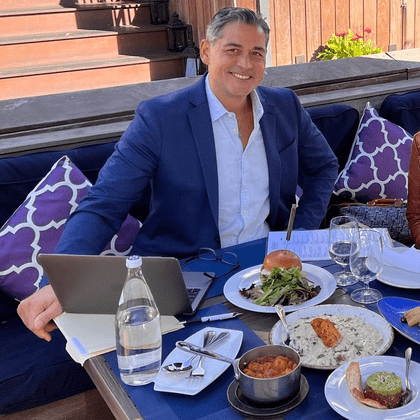 Peter at Lefkes Restaurant