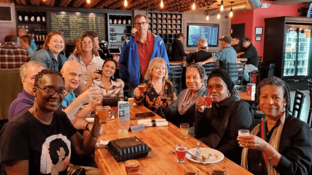 Group enjoying food tour.