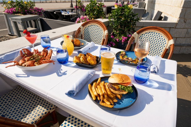 Food Display on Patio from Rooneys Oceanfront