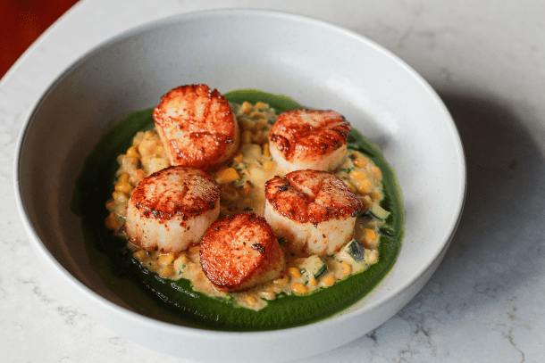 Barnegat Scallops & Corn Puree