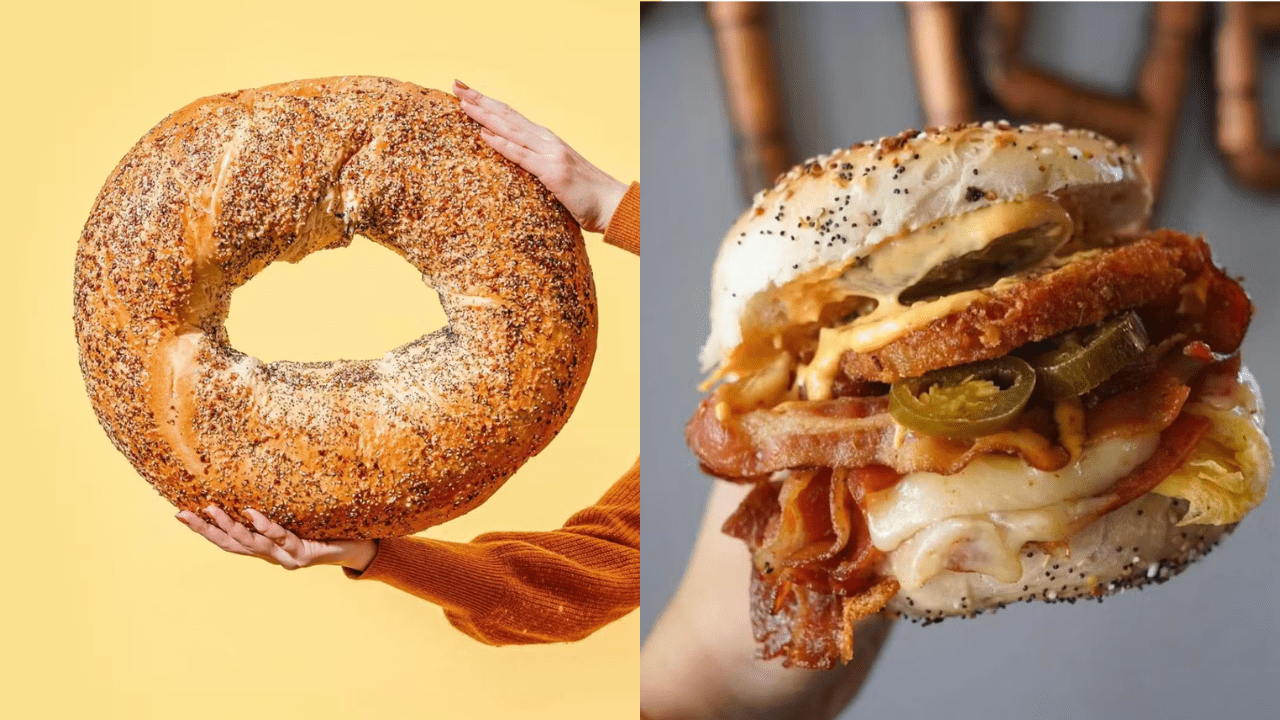 Bagel Montage from O'Bagel, one of NJ's Best Bagel Shops