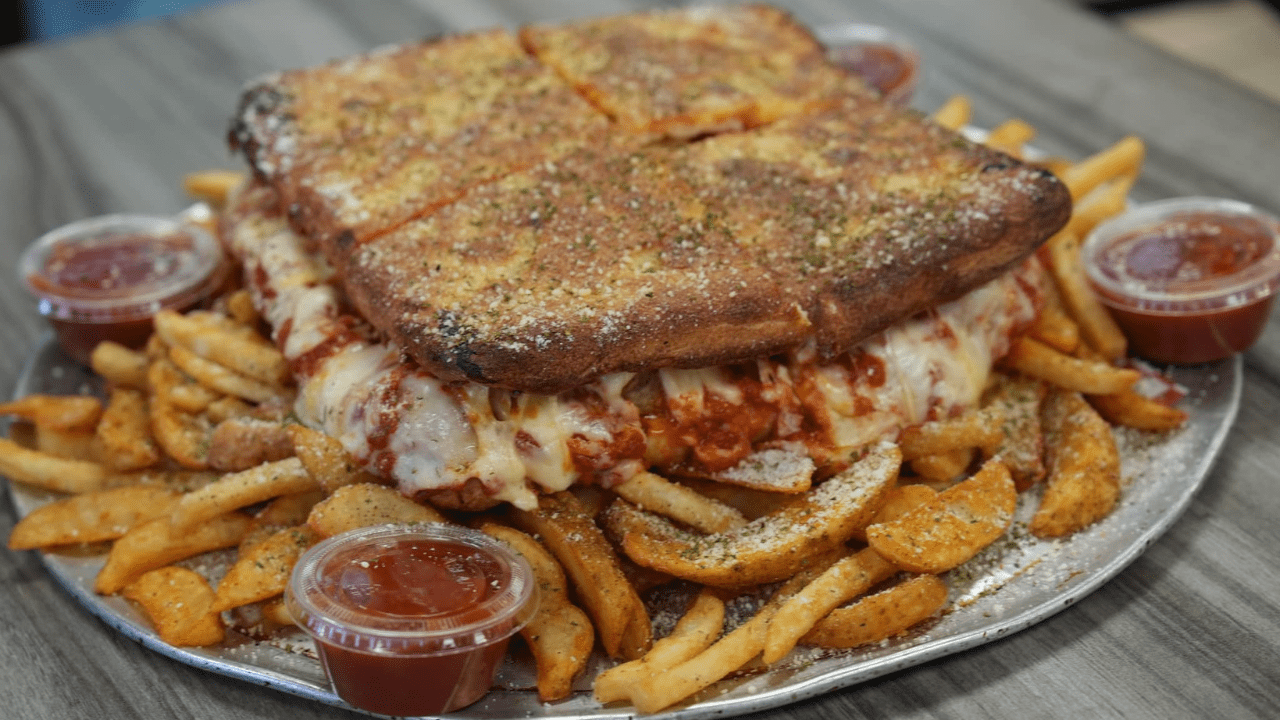 Genova Pizza Sandwich, one of NJ's Best Food Challenges