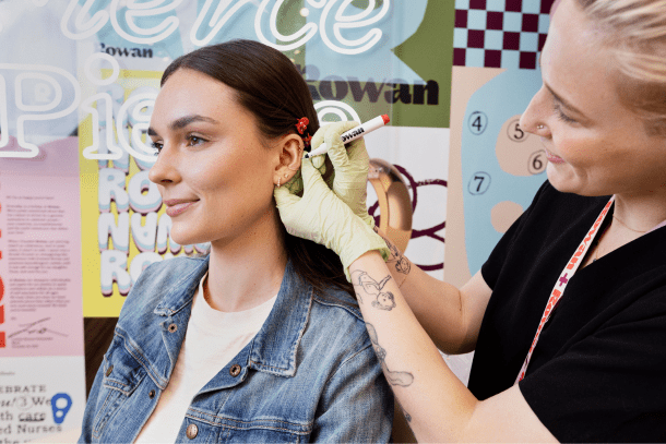 Ear Piercing by Licensed Nurse