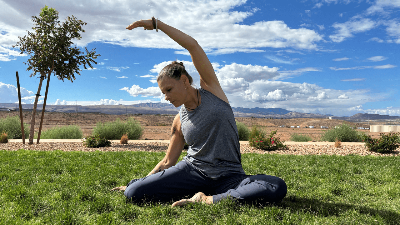 Simply Stretch Owner Linda in Park