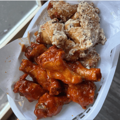 Sweet Vidalia BBQ x Garlic Parm from Wing Bar